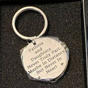 Fathers and Daughters Stainless Steel Key Tag NWT